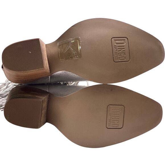 Dingo Western Cowboy Boots 1969 Gypsy Women's 9.5 Snip Toe Silver Leather Fringe - Picture 10 of 10